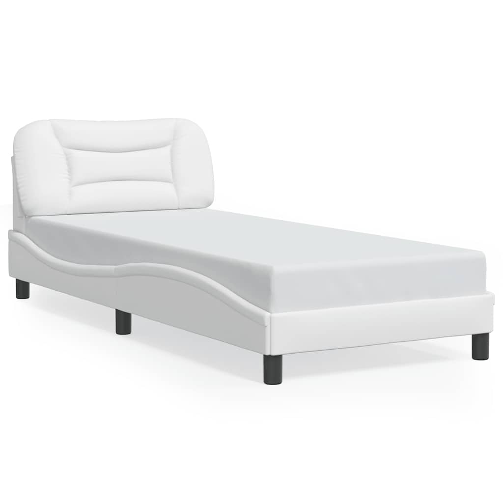 Vidaxl bedframe zonder matras hvar kunstleer wit 90x190 cm