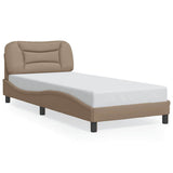 Vidaxl bedframe zonder matras hvar kunstleer cappucinnokleurig 90x190 cm