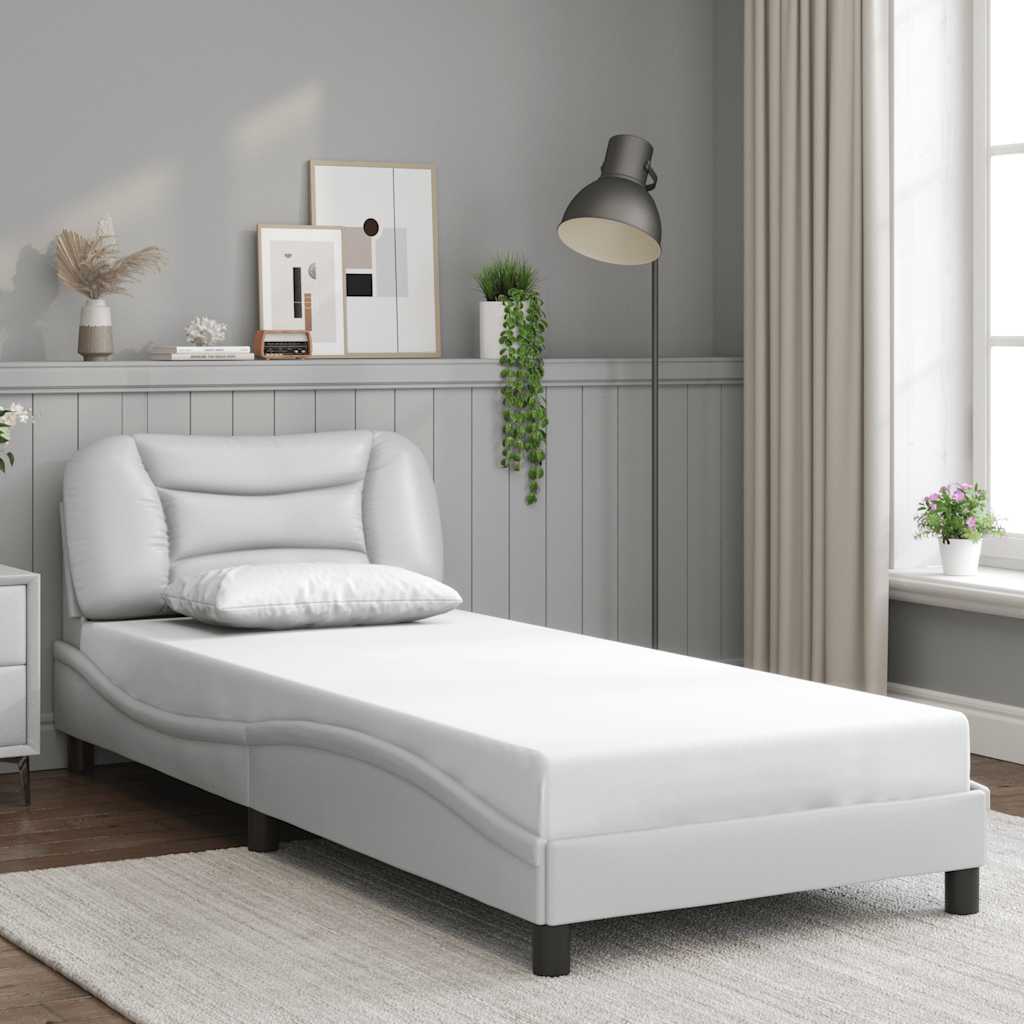 Vidaxl bedframe zonder matras hvar kunstleer wit 90x200 cm