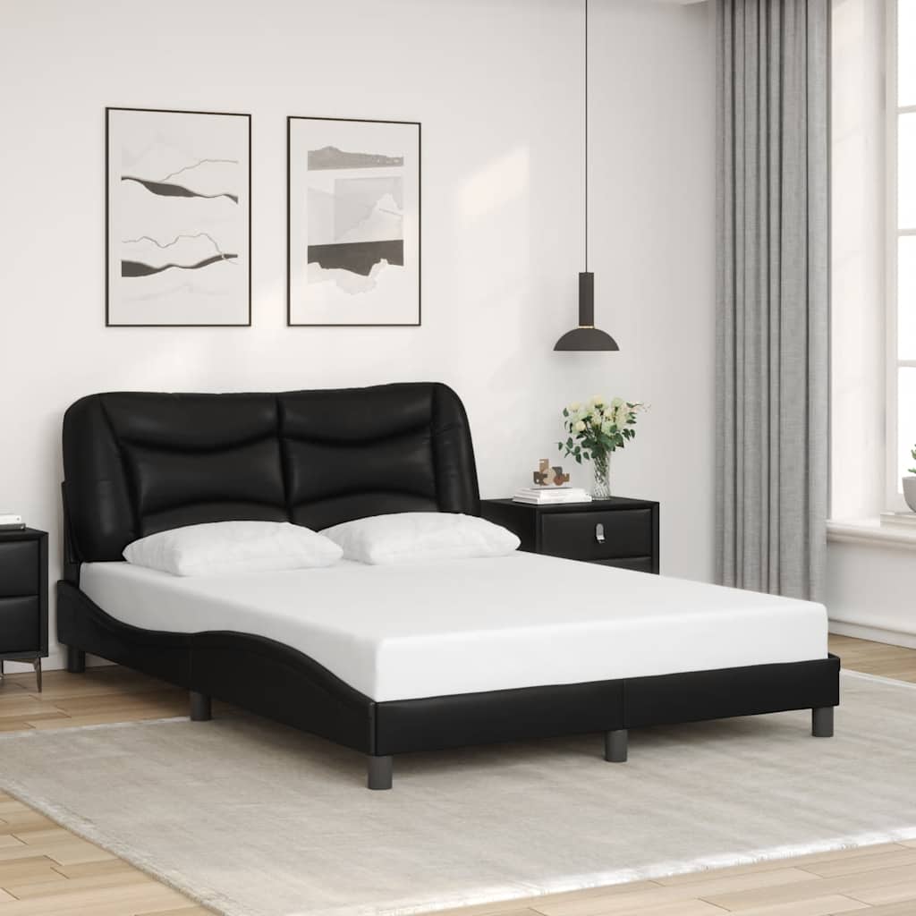 Vidaxl bedframe zonder matras hvar kunstleer zwart 120x200 cm