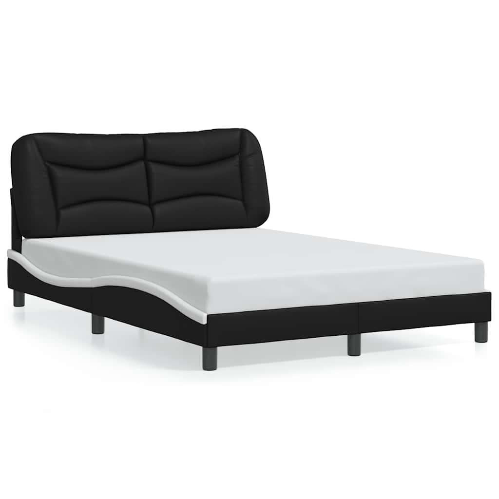 Vidaxl bedframe zonder matras hvar kunstleer zwart en wit 120x200 cm