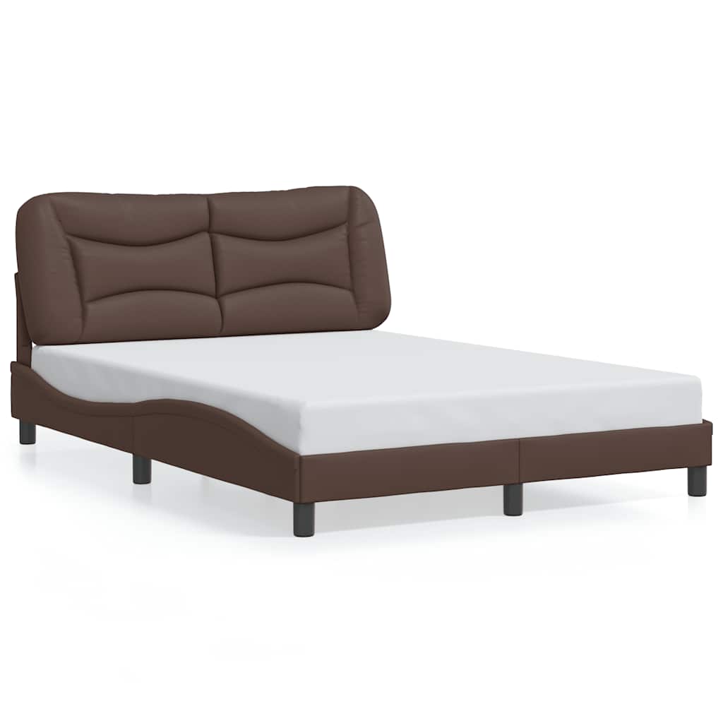 Vidaxl bedframe zonder matras hvar kunstleer bruin 140x190 cm