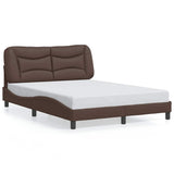 Vidaxl bedframe zonder matras hvar kunstleer bruin 140x190 cm