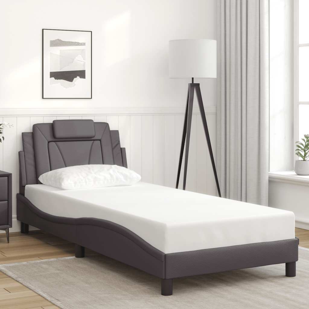 Vidaxl bedframe viana zonder matras kunstleer grijs 90x190 cm