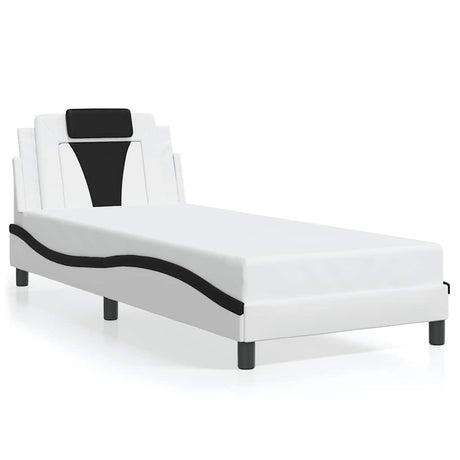 Vidaxl bedframe viana zonder matras kunstleer wit en zwart 90x200 cm