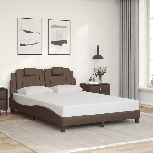 Vidaxl bedframe viana zonder matras kunstleer bruin 120x200 cm
