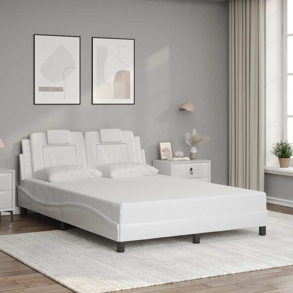 Vidaxl bedframe viana zonder matras kunstleer wit 140x190 cm