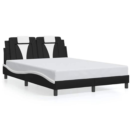 Vidaxl bedframe viana zonder matras kunstleer zwart en wit 140x190 cm