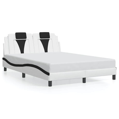 Vidaxl bedframe viana zonder matras kunstleer wit en zwart 140x190 cm