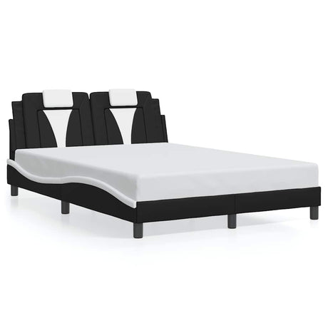 Vidaxl bedframe viana zonder matras kunstleer zwart en wit 140x200 cm