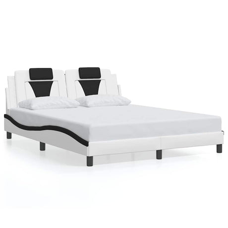 Vidaxl bedframe viana zonder matras kunstleer zwart en wit 160x200 cm