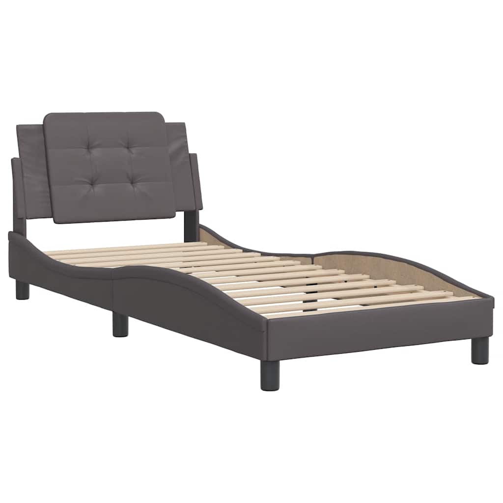 Vidaxl bedframe zonder matras zadar kunstleer grijs 90x190 cm