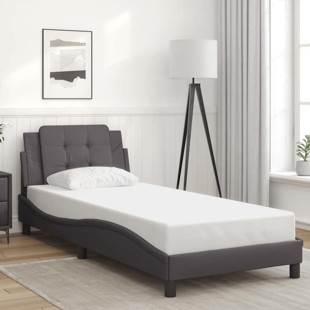 Vidaxl bedframe zonder matras zadar kunstleer grijs 90x190 cm