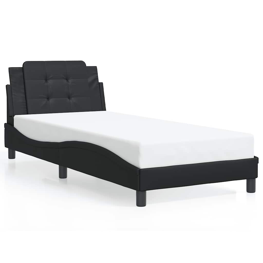 Vidaxl bedframe zonder matras zadar kunstleer zwart 90x200 cm