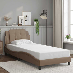 Vidaxl bedframe zonder matras zadar kunstleer cappuccinokleurig 90x200 cm