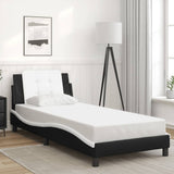 Vidaxl bedframe zonder matras zadar kunstleer zwart en wit 90x200 cm