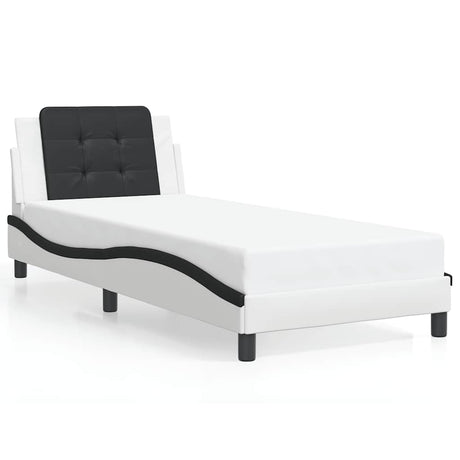Vidaxl bedframe zonder matras zadar kunstleer wit en zwart 90x200 cm