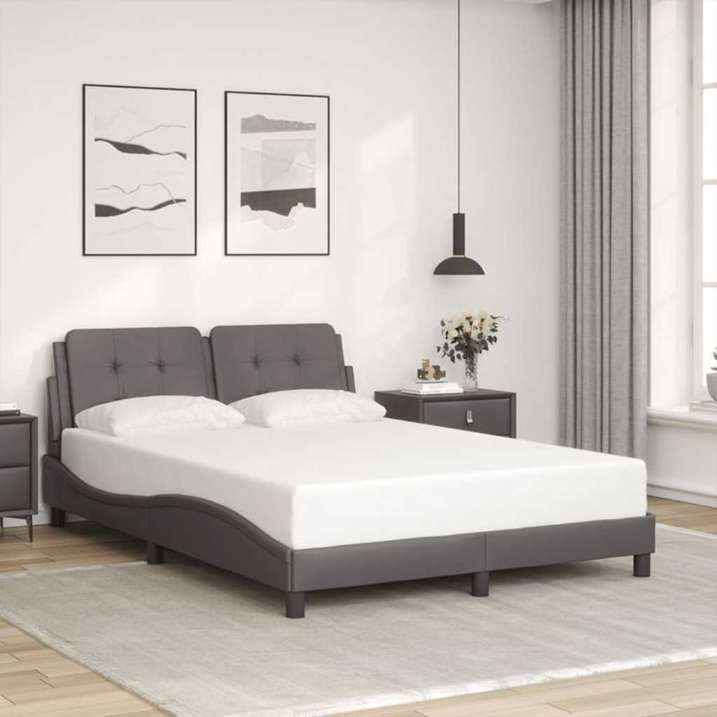 Vidaxl bedframe zonder matras zadar kunstleer grijs 120x200 cm