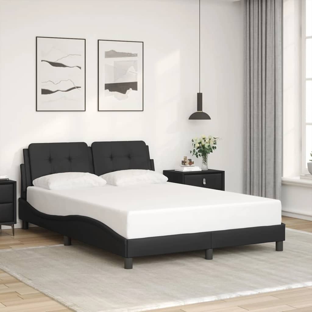 Vidaxl bedframe zonder matras zadar kunstleer zwart 140x200 cm