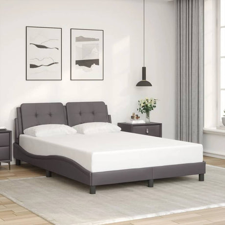 Vidaxl bedframe zonder matras zadar kunstleer grijs 140x200 cm