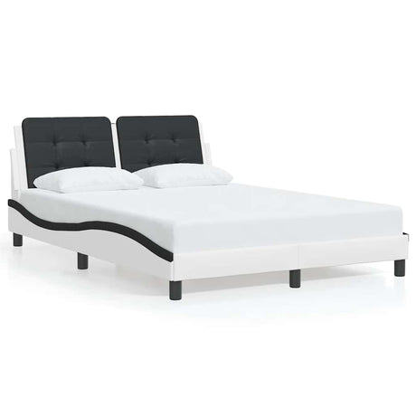 Vidaxl bedframe zonder matras zadar kunstleer zwart en wit 140x200 cm