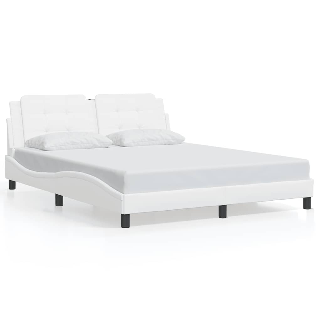 Vidaxl bedframe zonder matras zadar kunstleer wit 160x200 cm