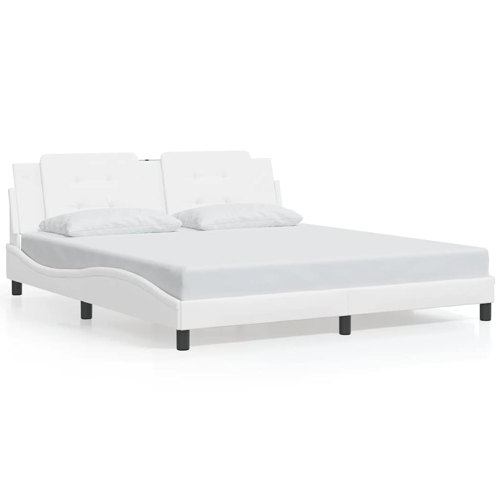 Vidaxl bedframe zonder matras zadar kunstleer wit 180x200 cm
