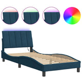 Vidaxl bedframe met led zonder matras hanko fluweel blauw 80x200 cm