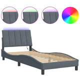Vidaxl bedframe met led zonder matras hanko donkergrijs 90x190 cm