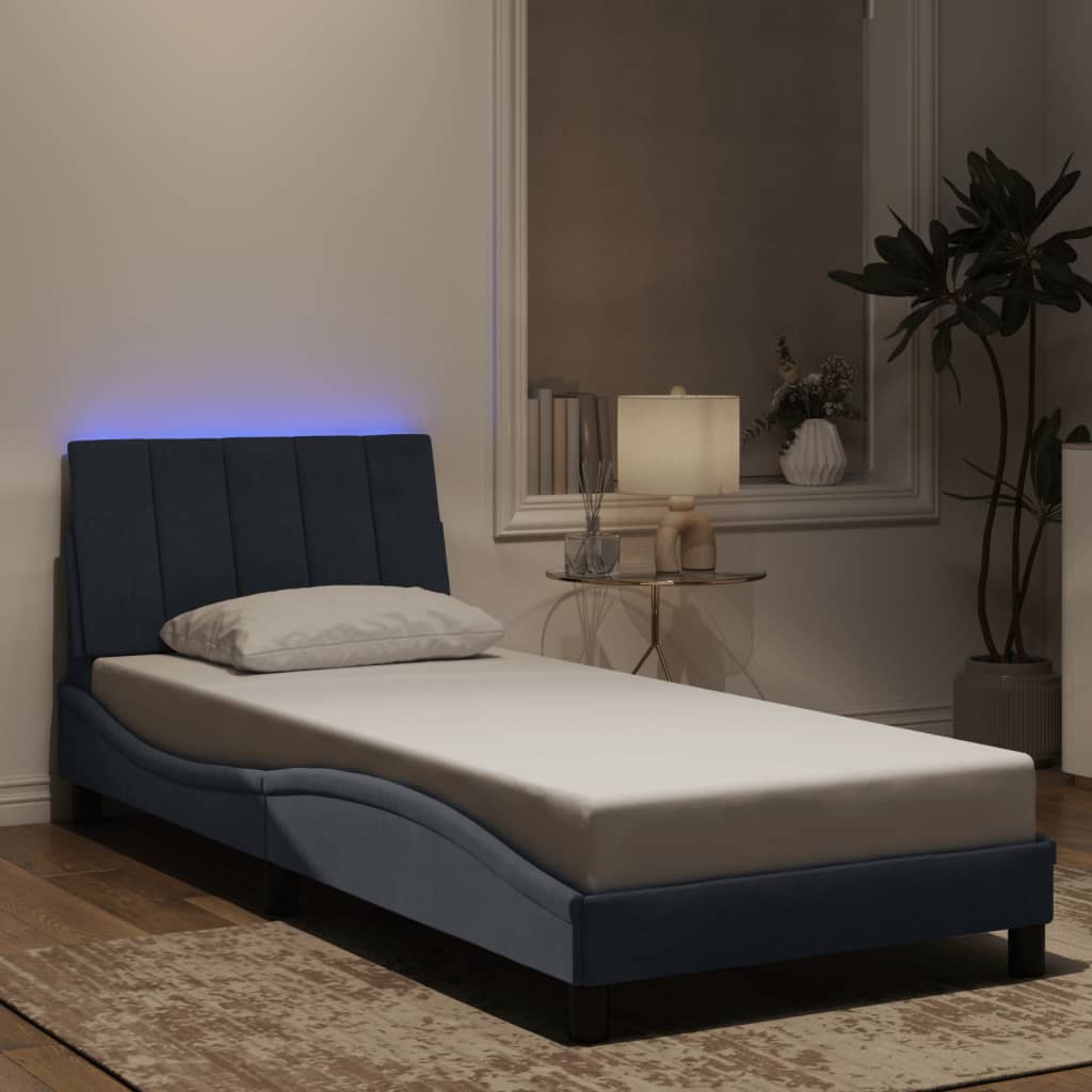 Vidaxl bedframe met led zonder matras hanko donkergrijs 90x190 cm