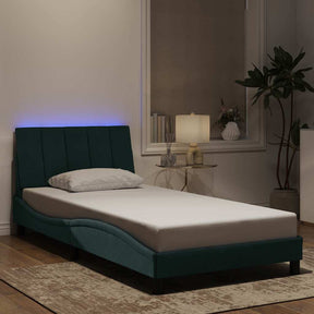 Vidaxl bedframe met led zonder matras hanko donkergroen 100x200 cm