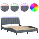 Vidaxl bedframe met led zonder matras hanko donkergrijs 140x200 cm