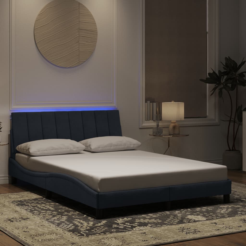 Vidaxl bedframe met led zonder matras hanko donkergrijs 140x200 cm