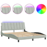 Vidaxl bedframe met led zonder matras hanko lichtgrijs 160x200 cm