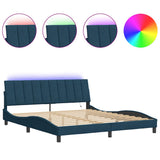 Vidaxl bedframe met led zonder matras hanko fluweel blauw 180x200 cm