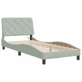 Vidaxl bedframe met led zonder matras fluweel lichtgrijs 80x200 cm