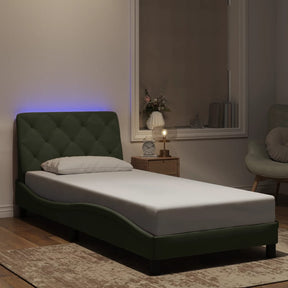 Vidaxl bedframe met led zonder matras fluweel lichtgrijs 80x200 cm