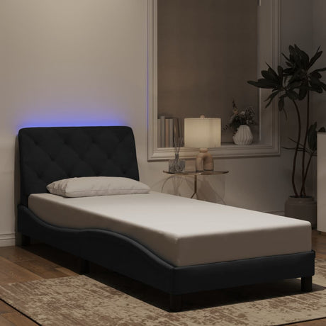 Vidaxl bedframe met led zonder matras fluweel zwart 90x200 cm