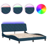 Vidaxl bedframe met led zonder matras fluweel blauw 160x200 cm