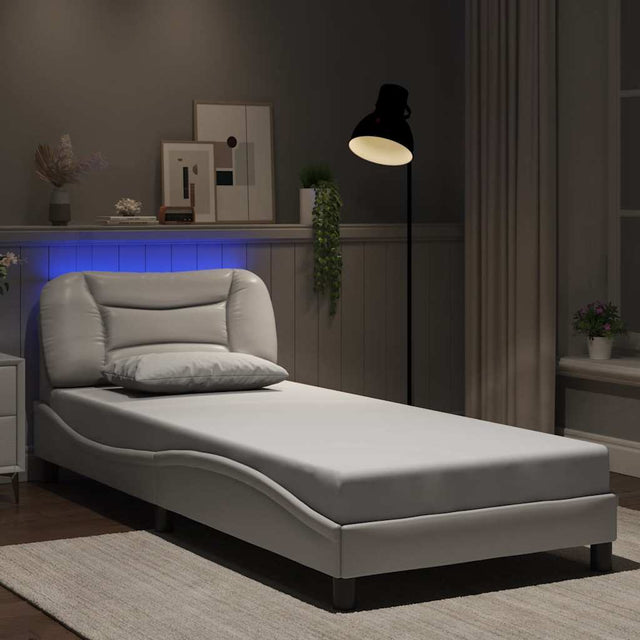 Vidaxl bedframe met led zonder matras hvar wit 80x200 cm