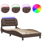 Vidaxl bedframe met led zonder matras hvar bruin 80x200 cm