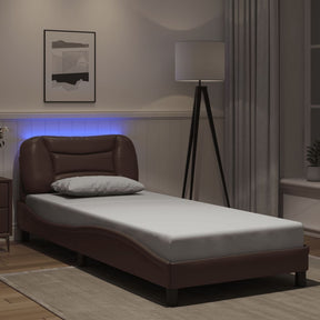 Vidaxl bedframe met led zonder matras hvar bruin 80x200 cm