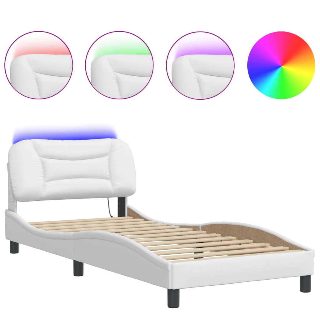Vidaxl bedframe met led zonder matras hvar wit 90x200 cm