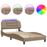 Vidaxl bedframe met led zonder matras hvar cappuccino 100x200 cm