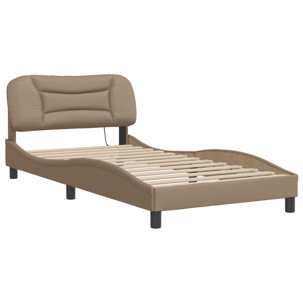 Vidaxl bedframe met led zonder matras hvar cappuccino 100x200 cm