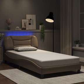 Vidaxl bedframe met led zonder matras hvar cappuccino 100x200 cm