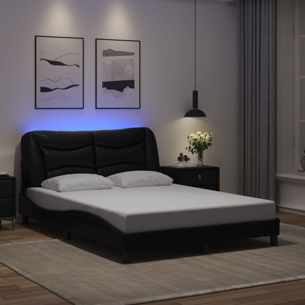 Vidaxl bedframe met led zonder matras hvar zwart 120x200 cm