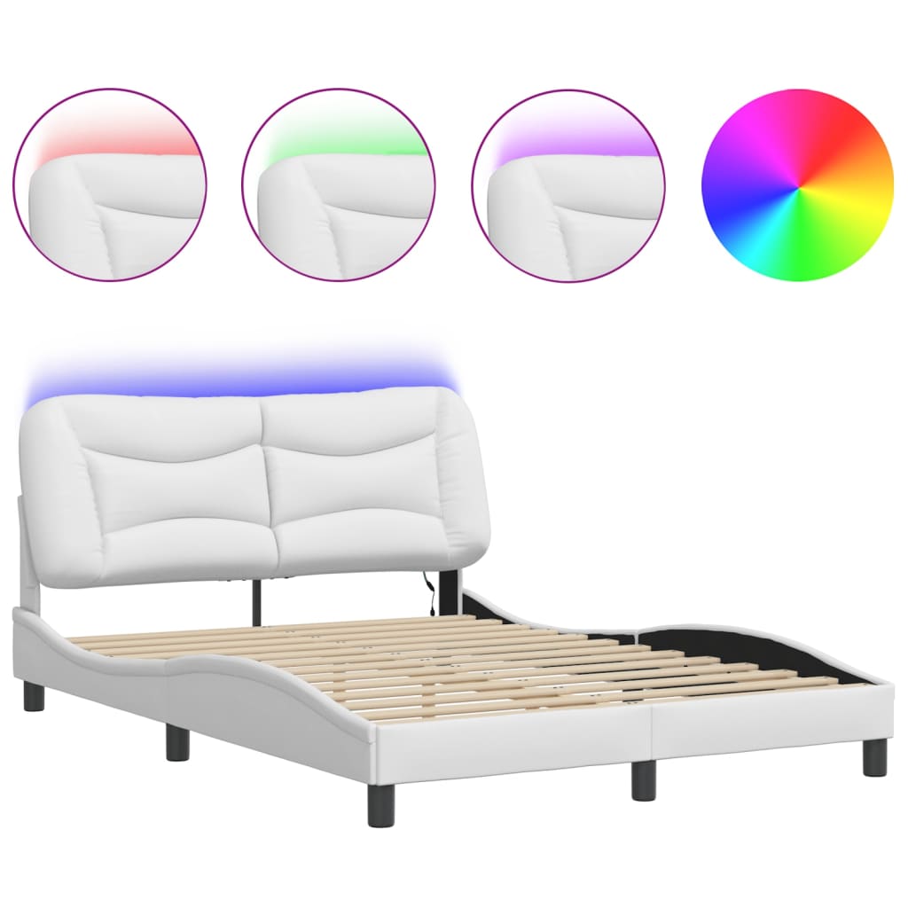 Vidaxl bedframe met led zonder matras hvar wit 120x200 cm