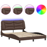 Vidaxl bedframe met led zonder matras hvar bruin 120x200 cm