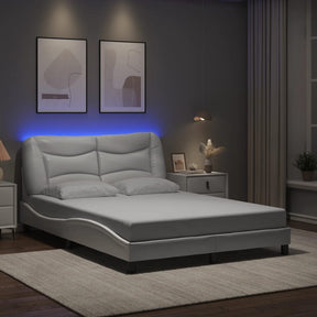 Vidaxl bedframe met led zonder matras hvar wit 140x190 cm